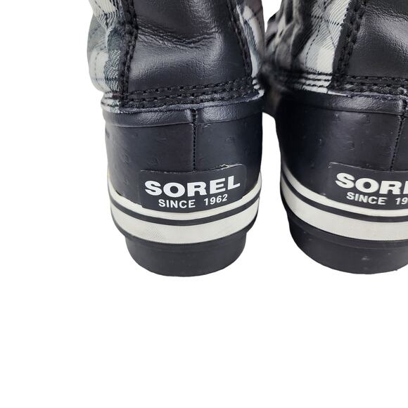 Sorel Joan Of Arctic NL1797-010 Plaid Black Lace Faux Fur Size 11 Waterproof - Picture 3 of 8